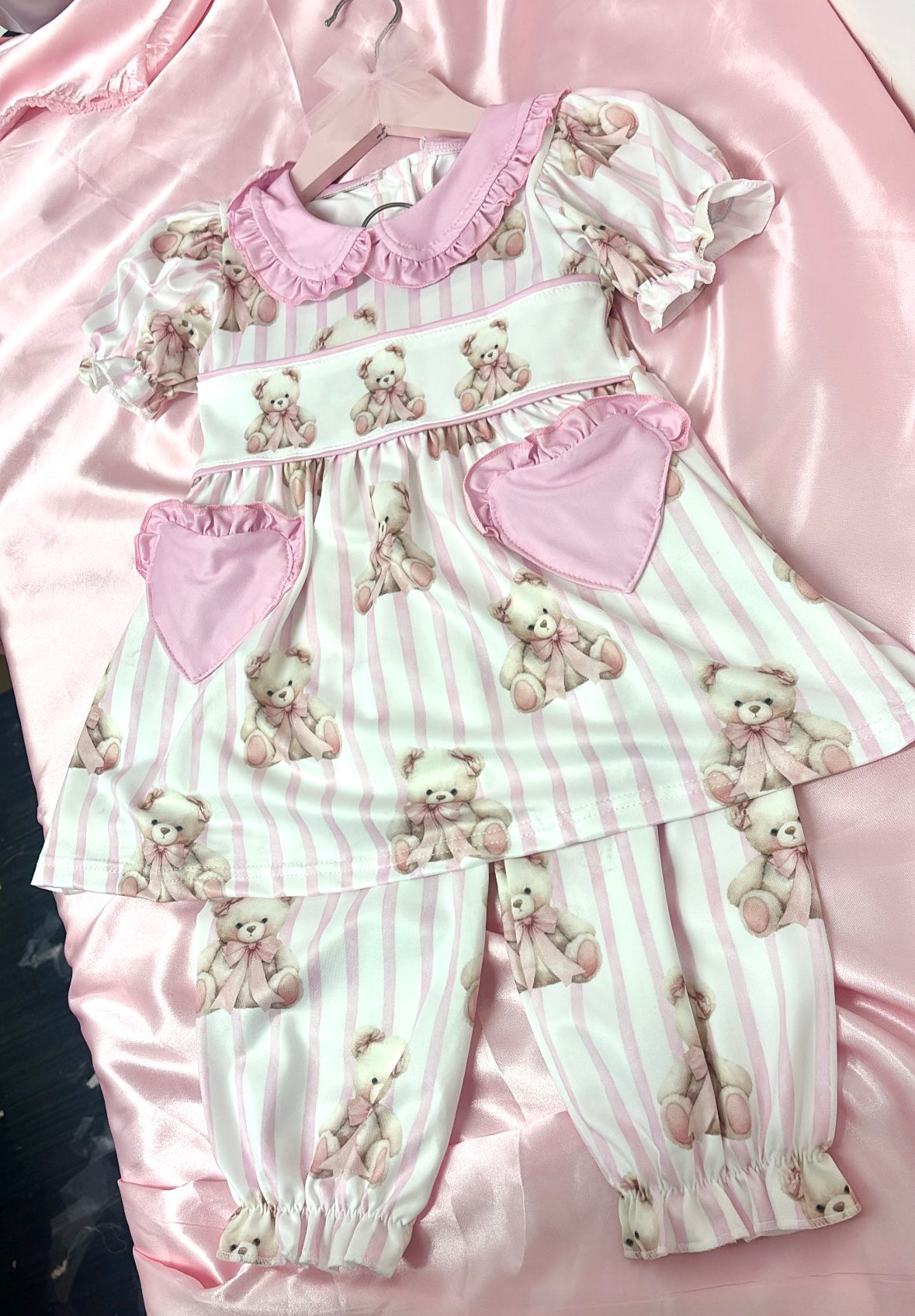 PUFF SLEEVE TEDDY BEAR PYJAMAS (10/20 WORKING DAYS)
