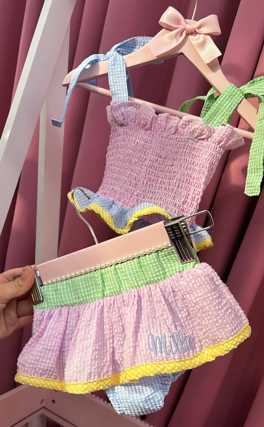 GIRLS & BOYS MATCHING SEERSUCKER SWIMWEAR (10-20 WORKING DAYS)