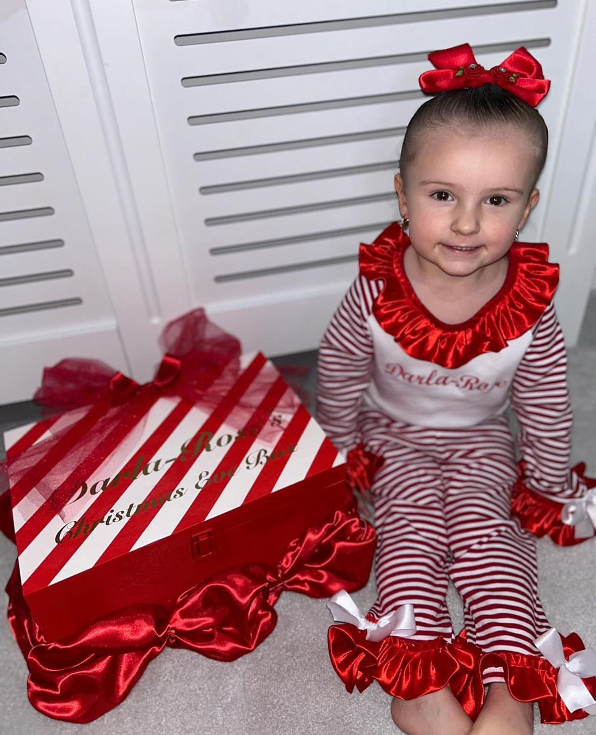 RED STRIPED PERSONALISED CHRISTMAS EVE BOX