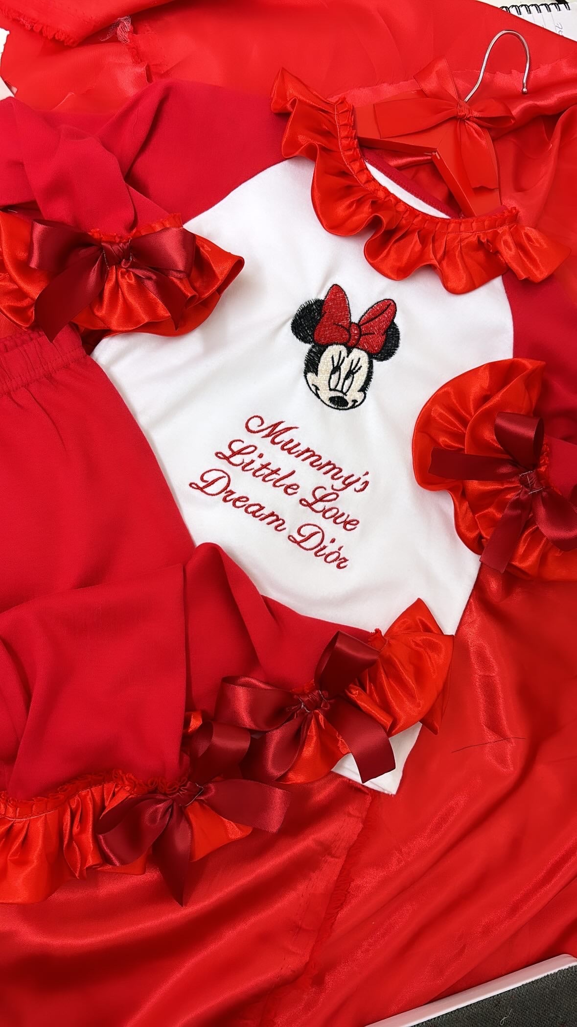 Red satin personalised discount pjs