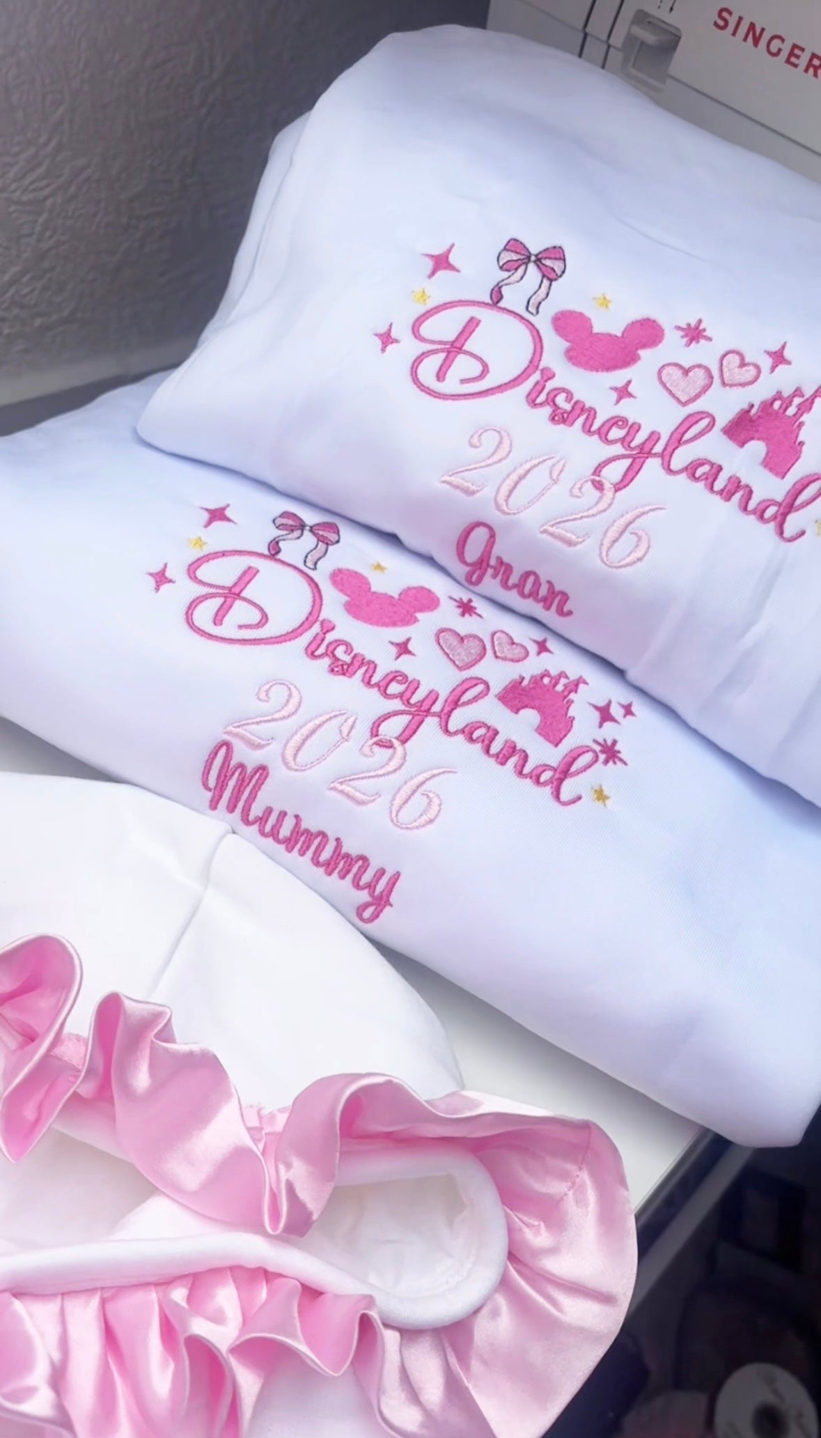 PINK ADULTS/KIDS FRILLY PERSONALISED JUMPER HOODIE 2-4 WEEKS