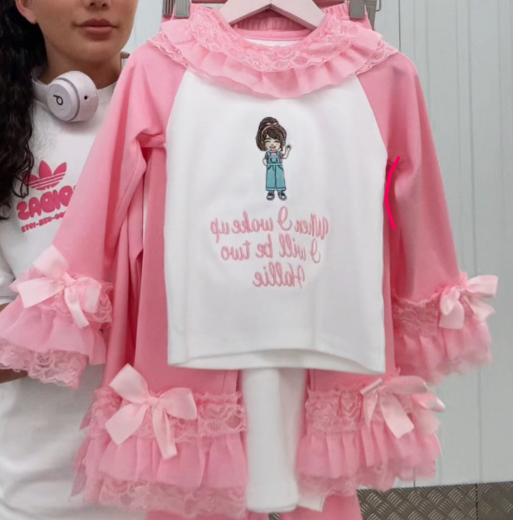 PINK MS RACHEL PERSONALISED PYJAMAS 2-4 WEEKS