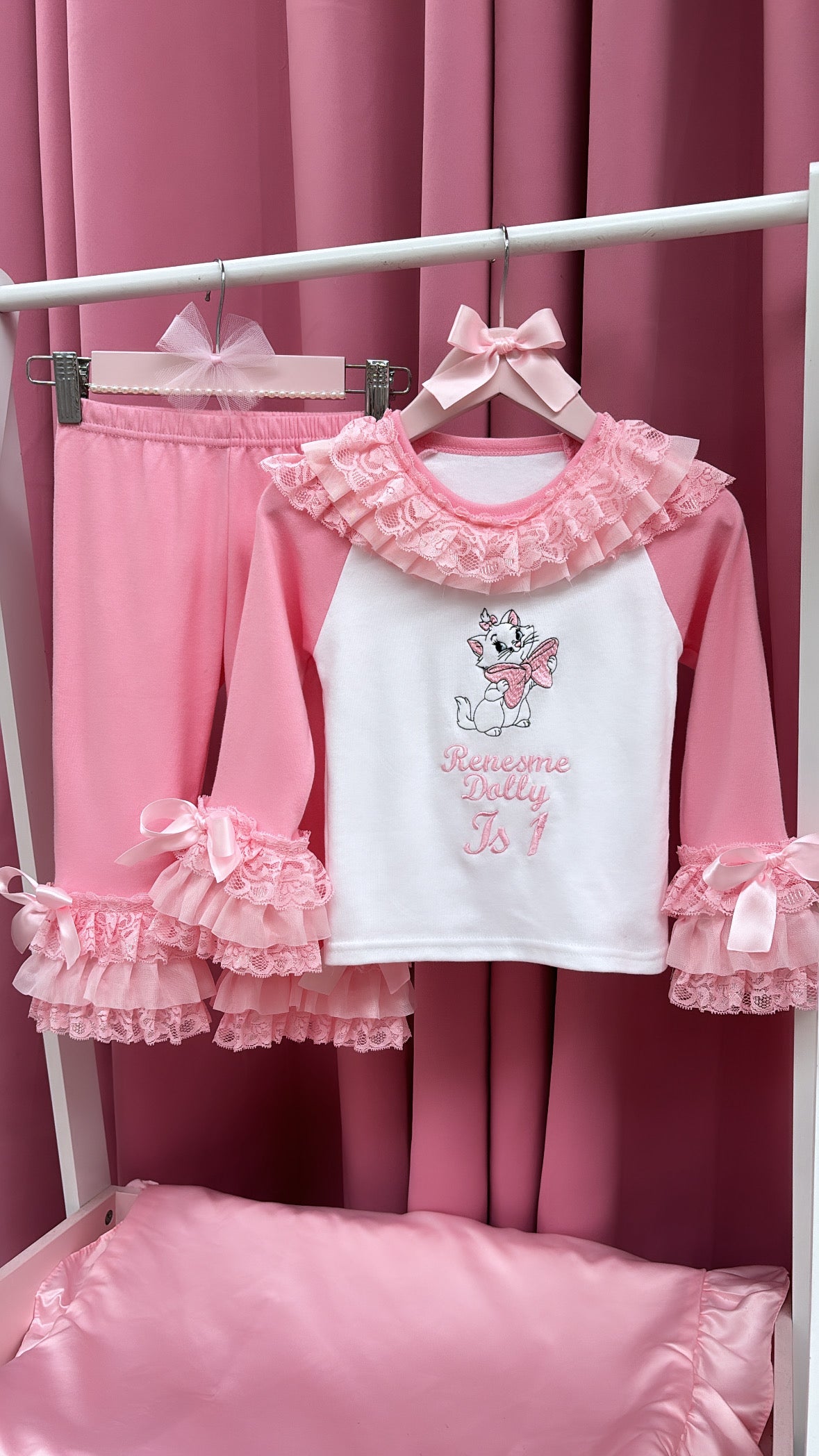 PINK MARIE ARISTOCATS PERSONALISED PYJAMAS 1-4 WEEKS