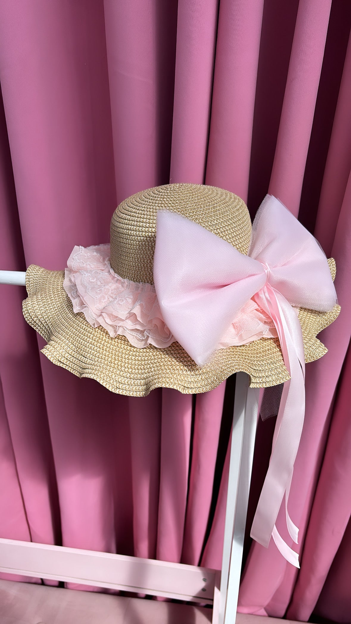 WOMENS FRILLY STRAW SUN HAT 2-4 WEEKS