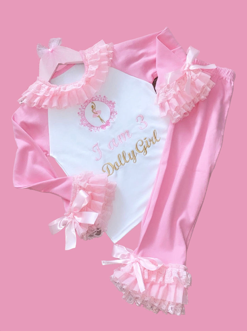PINK BALLERINA PERSONALISED PYJAMAS 1-4 WEEKS
