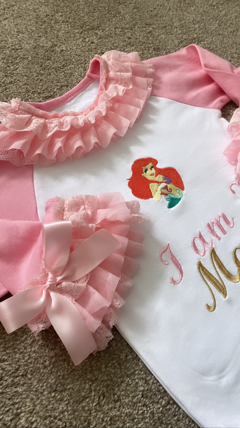 PINK ARIEL PERSONALISED PYJAMAS 1-4 WEEKS