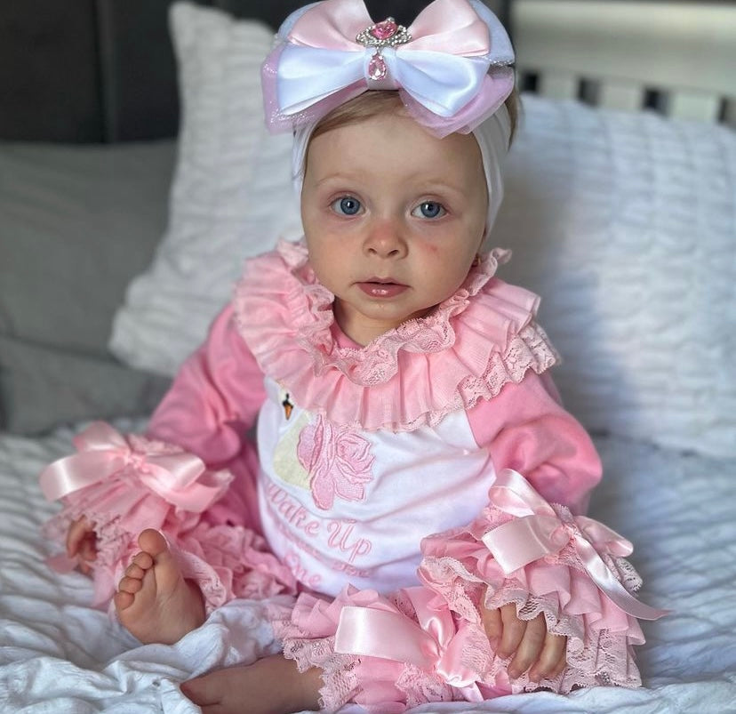 PINK SWAN PERSONALISED PYJAMAS 1-4 WEEKS