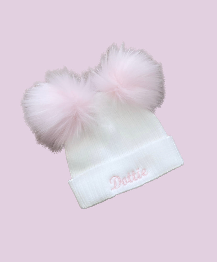 PERSONALISED POM POM HAT 2-4 WEEKS