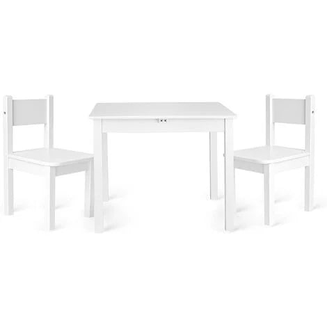 PINK & WHITE SWAN CHILDREN'S TABLE AND CHAIRS SET 2-4 WEEKS