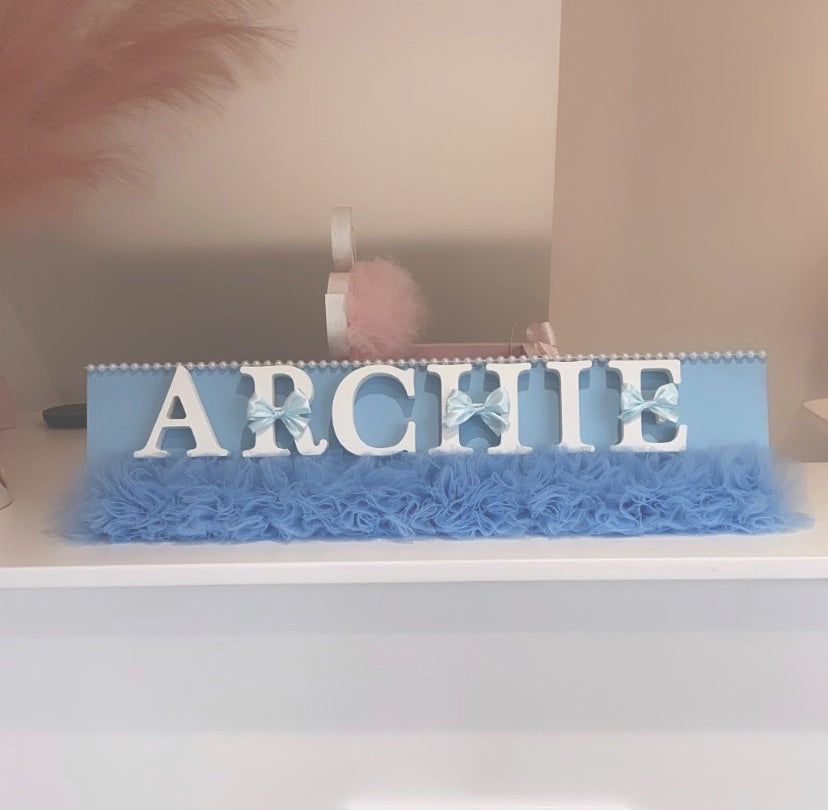 BLUE LARGE TUTU PLAQUE 2-4 WEEKS