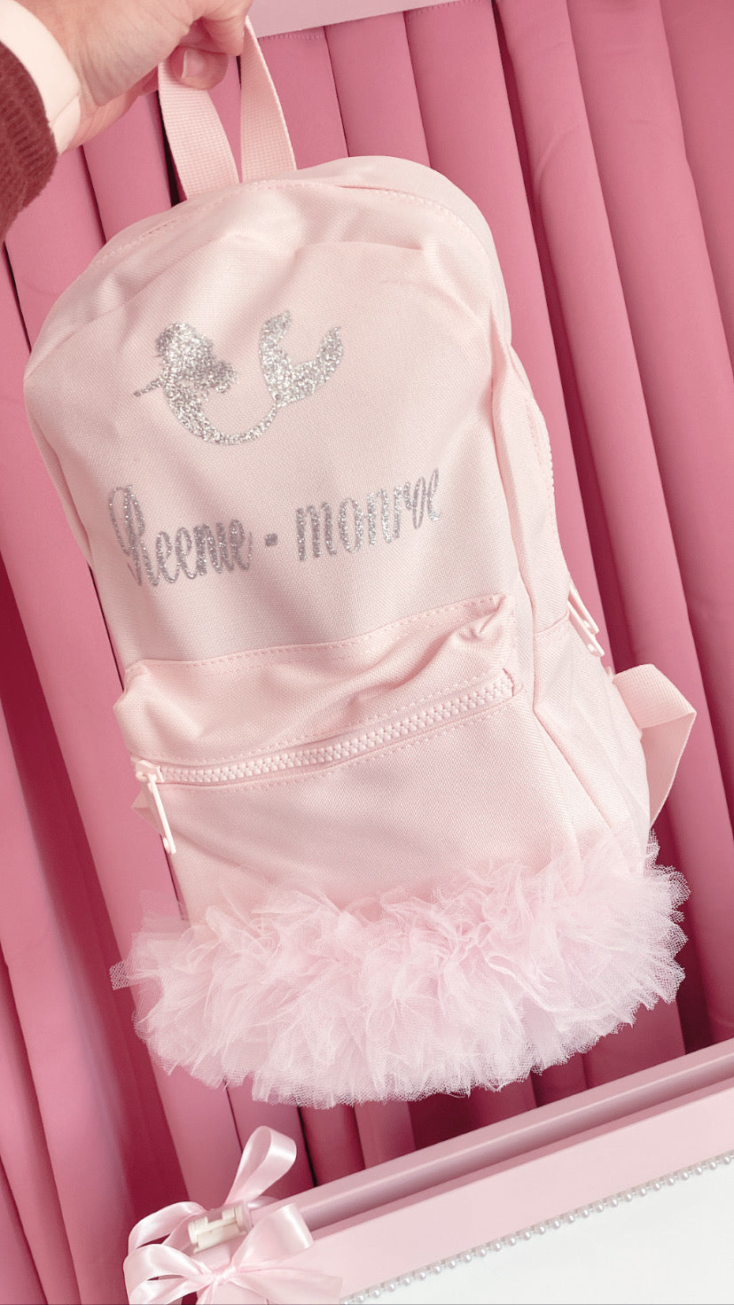 KIDS PINK PERSONALISED TUTU BACKPACK BAG 2-4 WEEKS