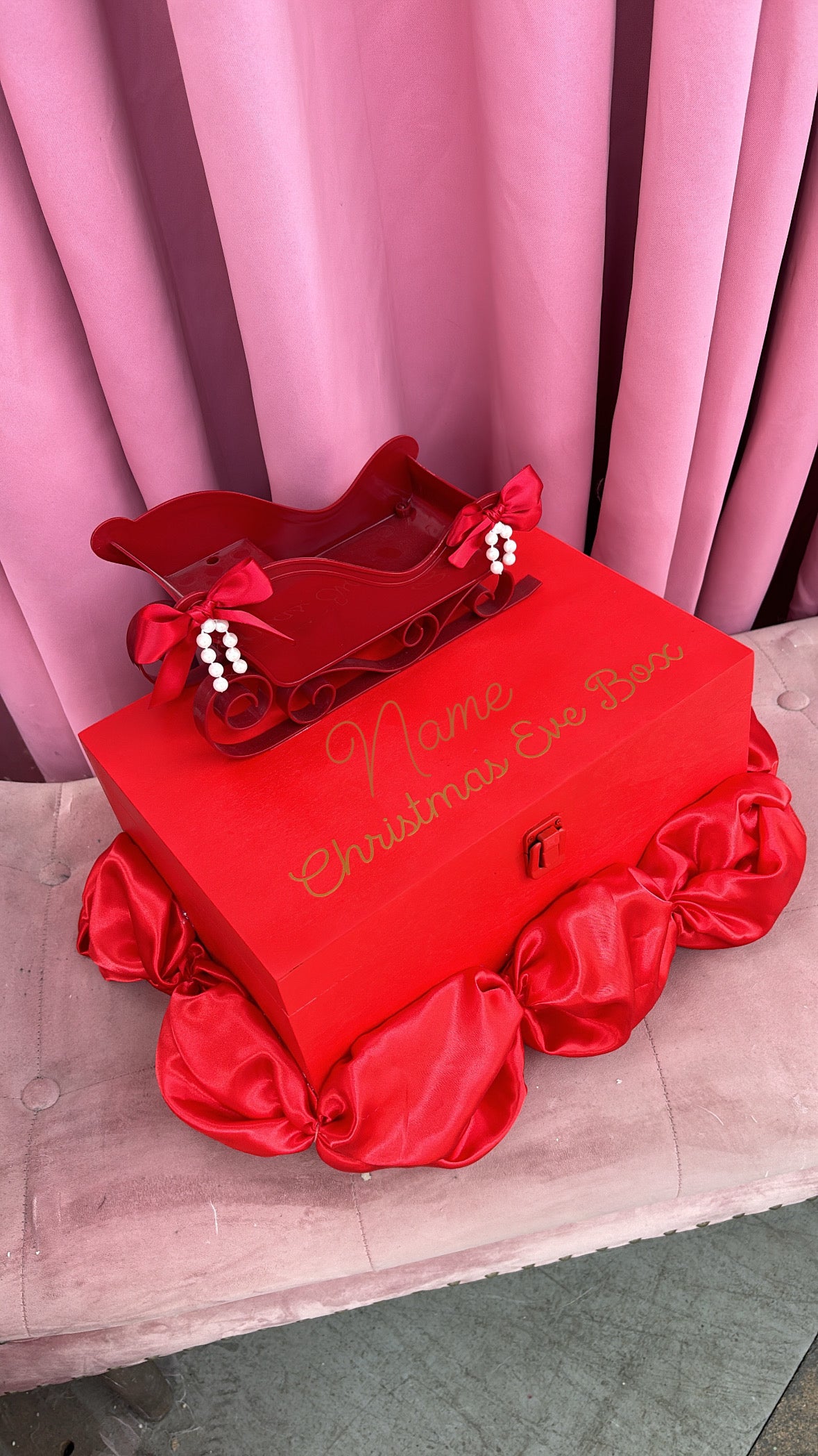 RED SLEIGH PERSONALISED CHRISTMAS EVE BOX  (DISPACTHED BY DECEMBER 13TH)