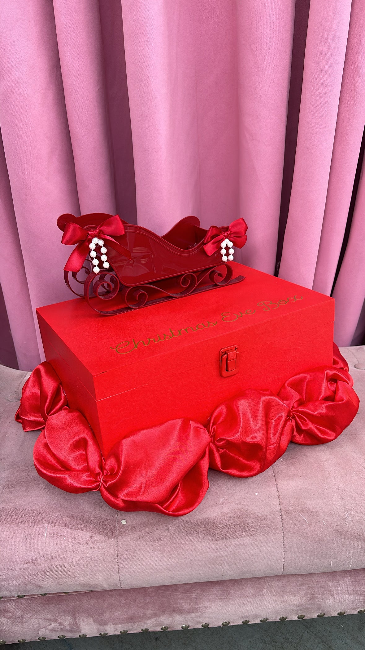 RED SLEIGH PERSONALISED CHRISTMAS EVE BOX  (DISPACTHED BY DECEMBER 13TH)