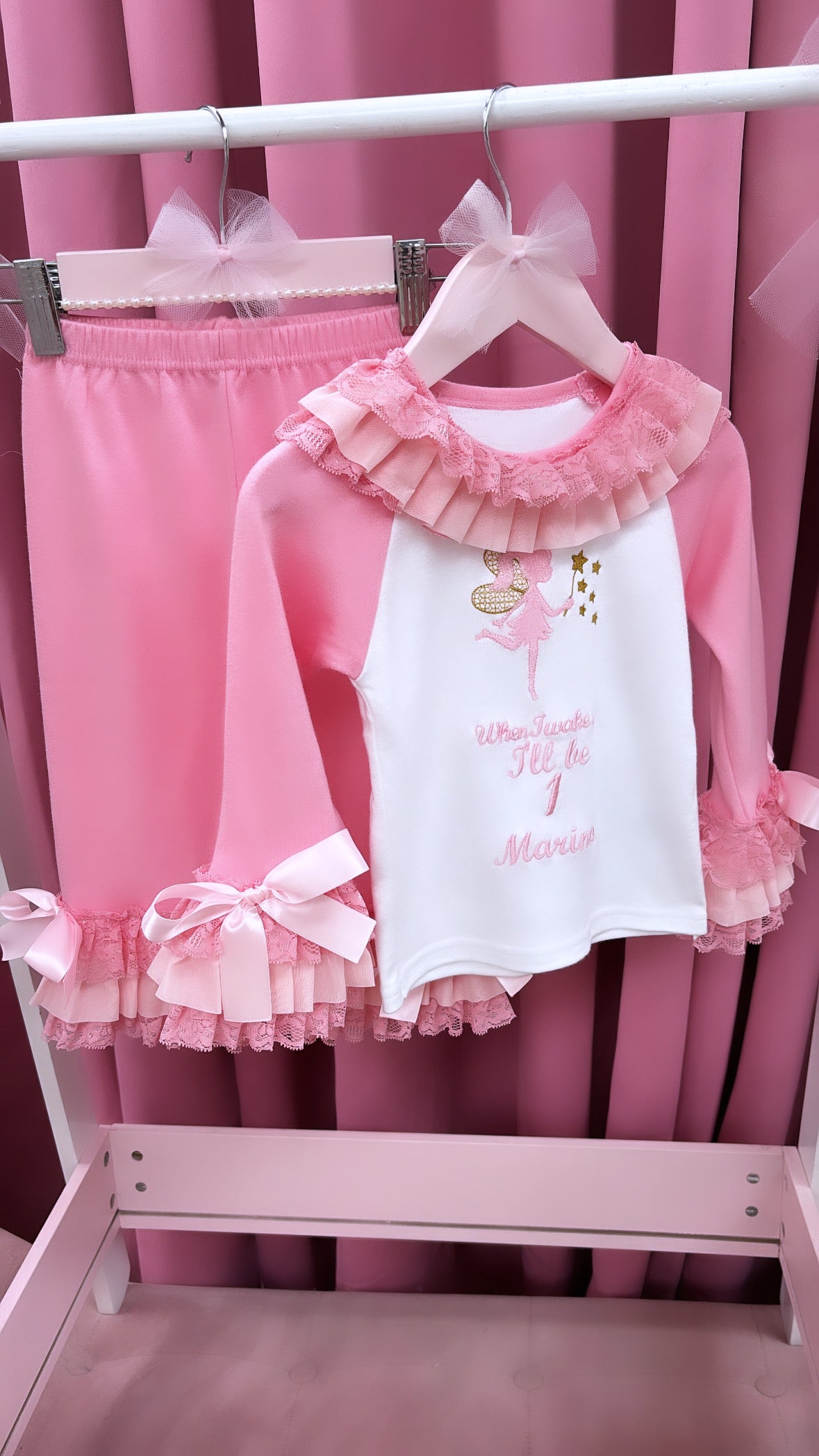 PINK FAIRY PERSONALISED PYJAMAS 1-4 WEEKS