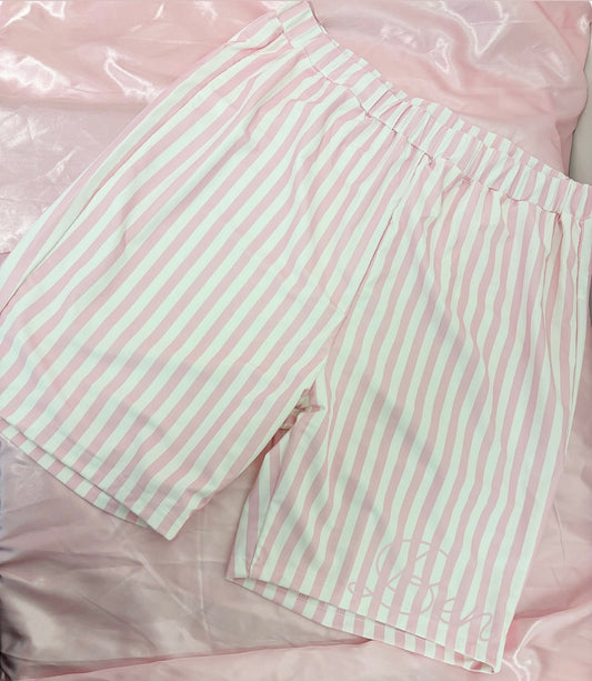 BOYS/MENS PERSONALISED PINK STRIPED SWIMMING SHORTS 2-4 WEEKS