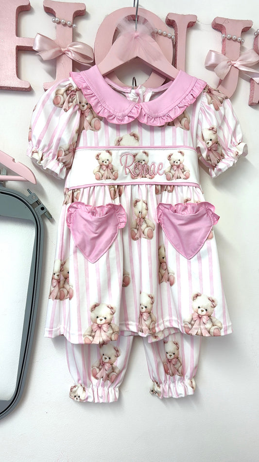 PUFF SLEEVE TEDDY BEAR PYJAMAS (10/20 WORKING DAYS)