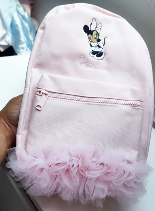 KIDS PINK PERSONALISED TUTU BACKPACK BAG 2-4 WEEKS