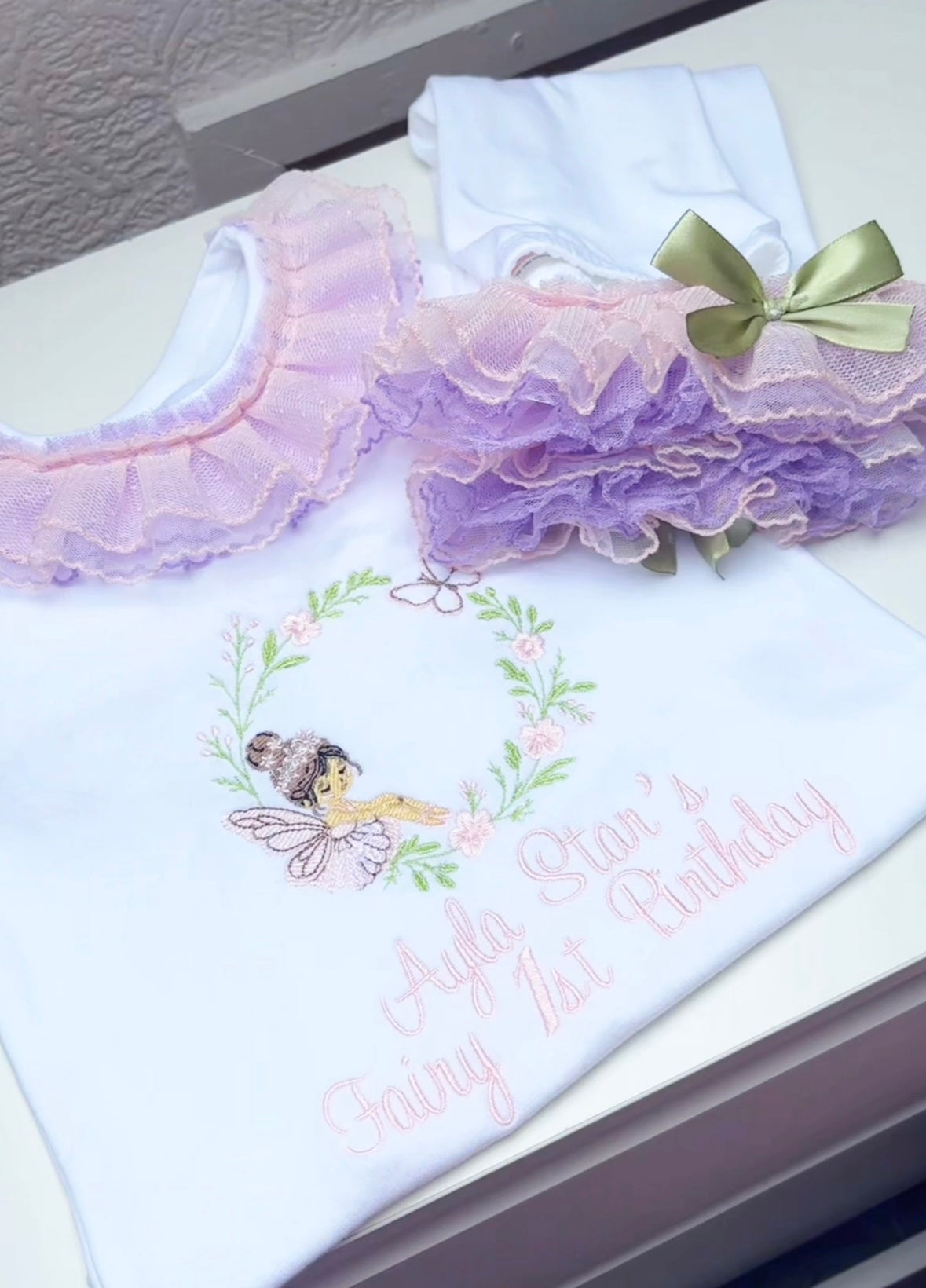 WHITE FAIRY THEME PERSONALISED PYJAMAS 2-4 WEEKS
