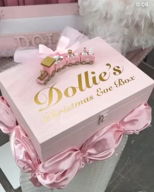 PINK TRAIN PERSONALISED CHRISTMAS EVE BOX (DISPACTHED BY DECEMBER 13TH)