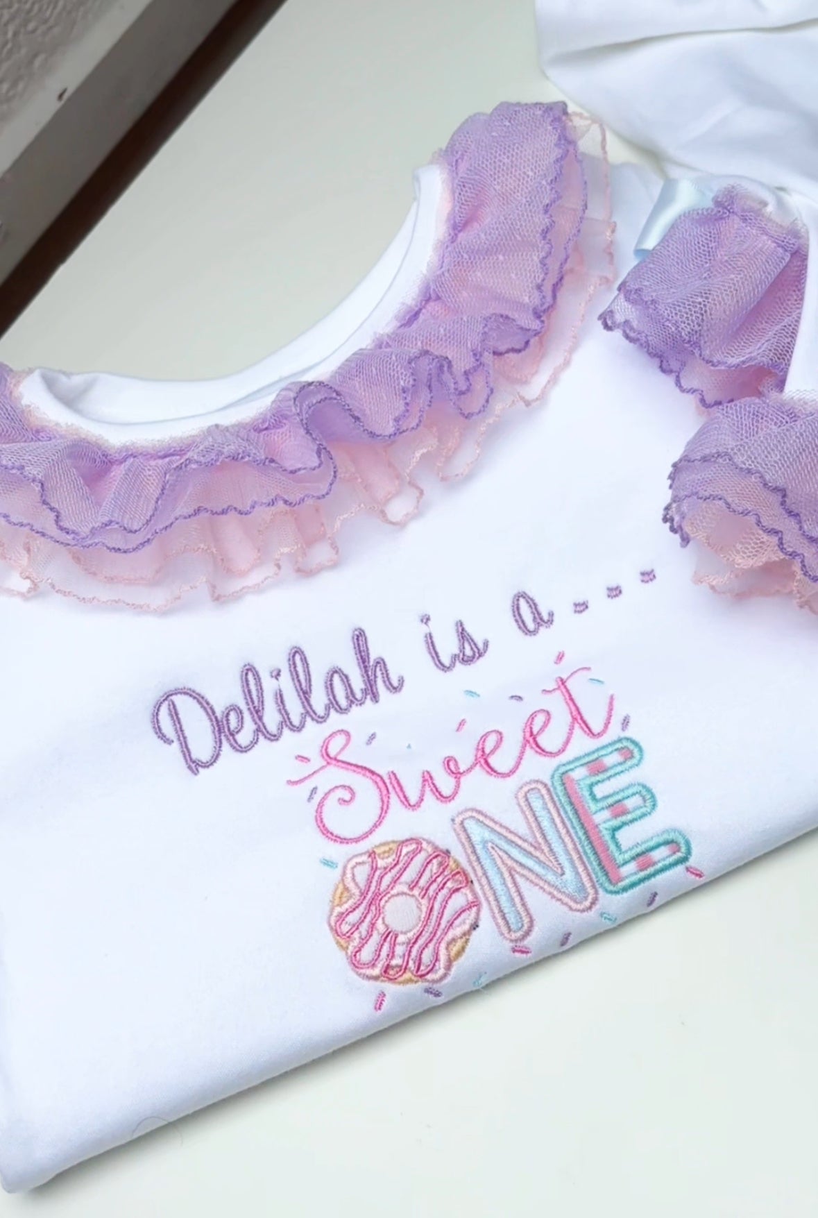 ‘SWEET ONE’ WHITE PERSONALISED PYJAMAS 2-4 WEEKS