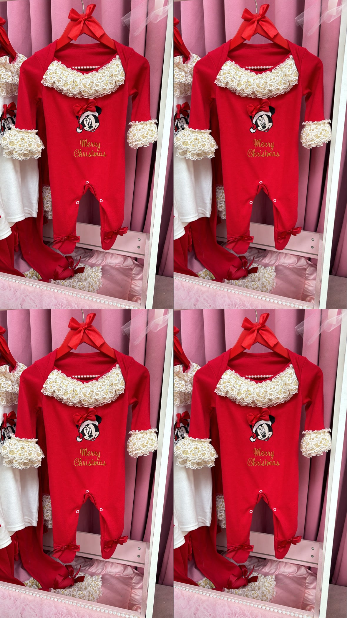 DESIGN YOUR OWN RED CHARACTER PERSONALISED BABY GROW 2-4 WEEKS