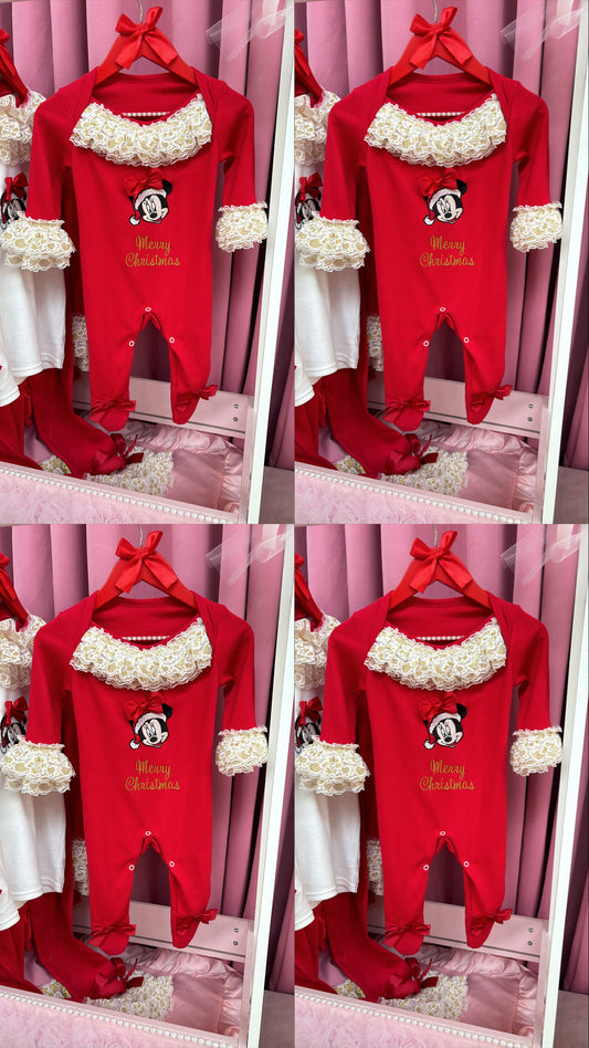 DESIGN YOUR OWN RED CHARACTER PERSONALISED BABY GROW 2-4 WEEKS