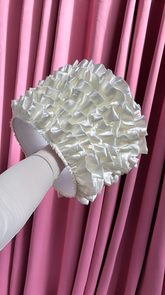 SATIN FRILLY CEILING LIGHT SHADE 2-4 WEEKS