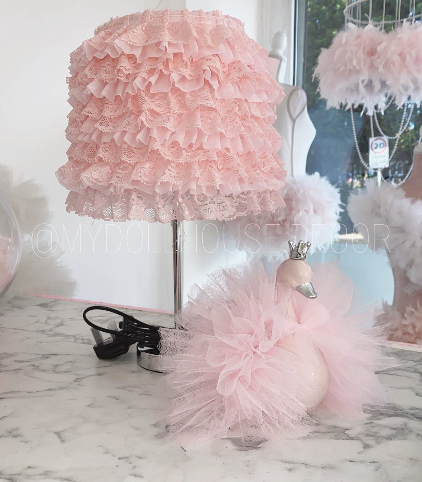 Pink Frilly Table Lamp 2-4 weeks