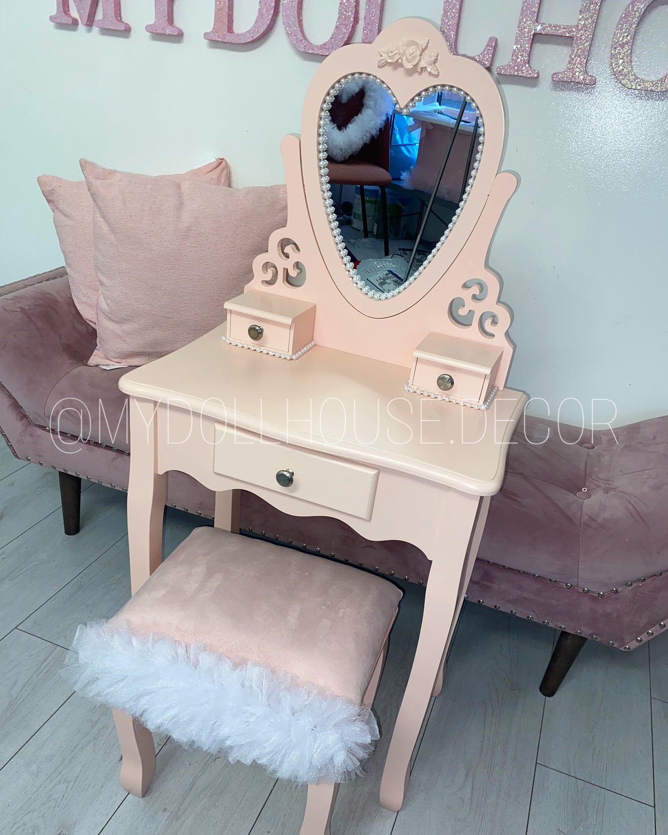 CHILDREN'S DRESSING TABLE & STOOL 24 WEEKS MYDOLLHOUSE