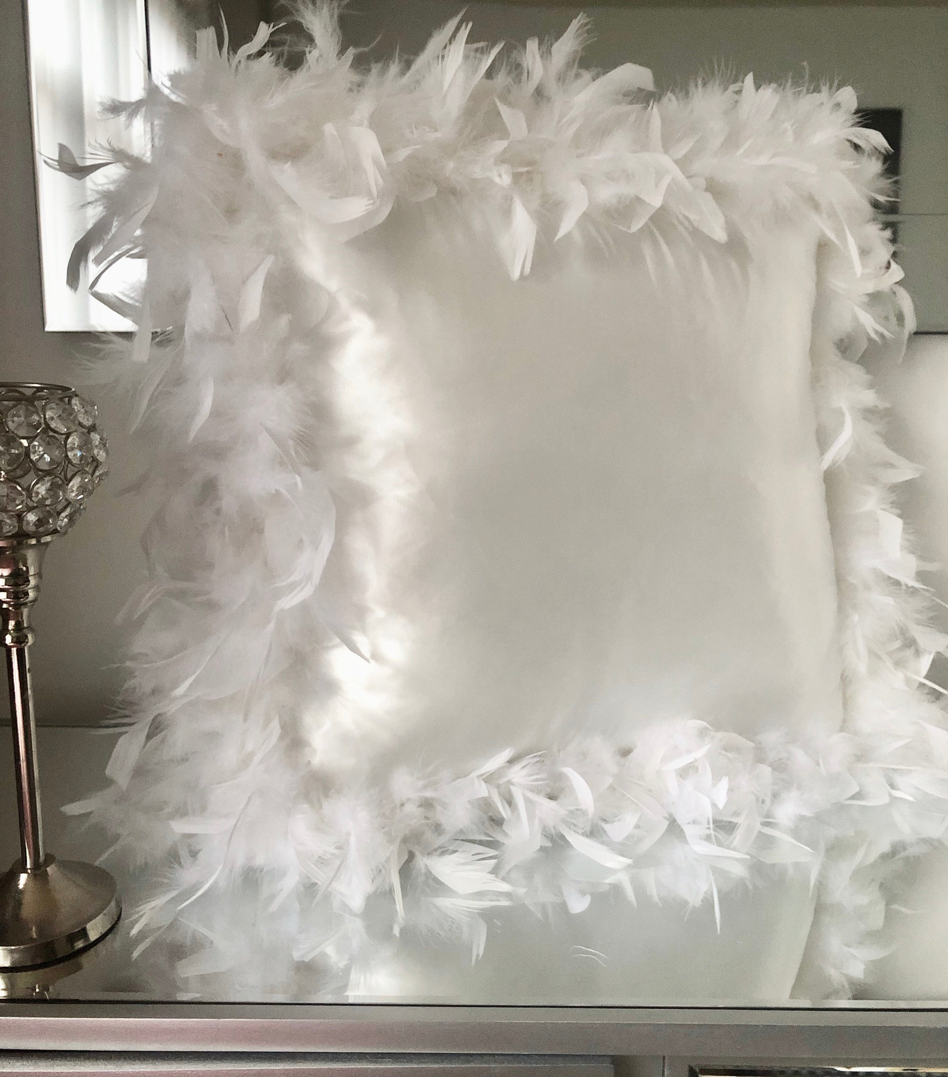 White ostrich feather clearance trim