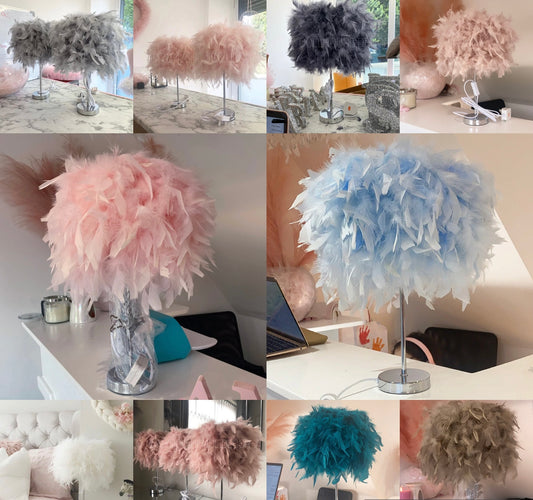 FEATHER TABLE LAMPSHADE 2-4 WEEKS