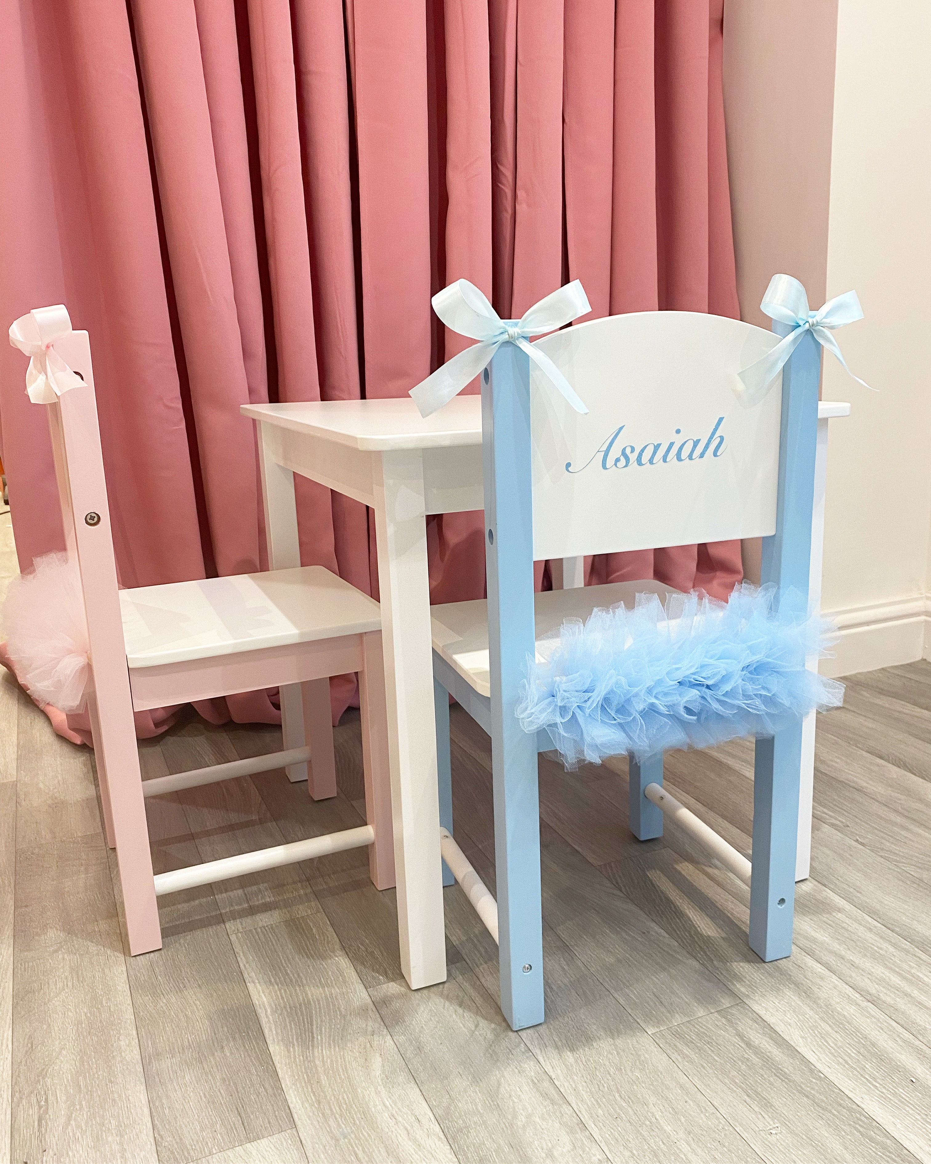 Personalised childrens table top and chairs