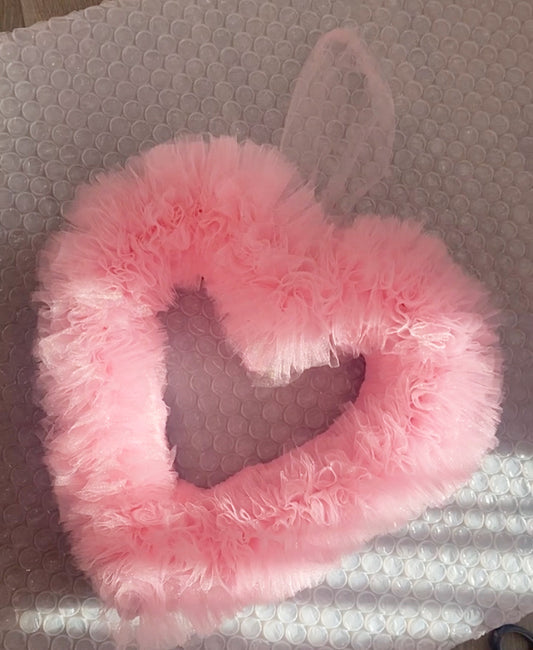 Pink Shimmer Tutu Heart Wreath 2-4 WEEKS