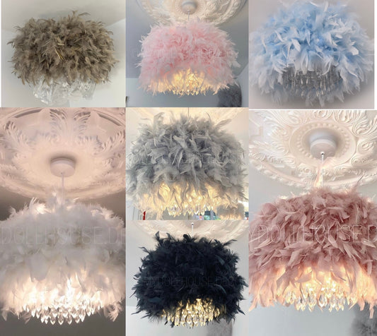 FEATHER CHANDELIER LIGHT SHADE 2-4 WEEKS