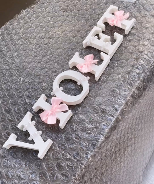 WHITE Free Standing Decorative Letter 2-4 WEEKS